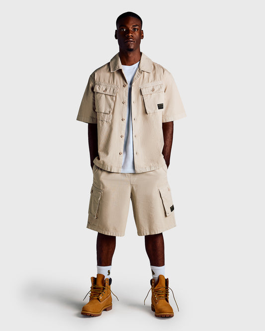 Linen Ripstop Cargo Short - Sandstone