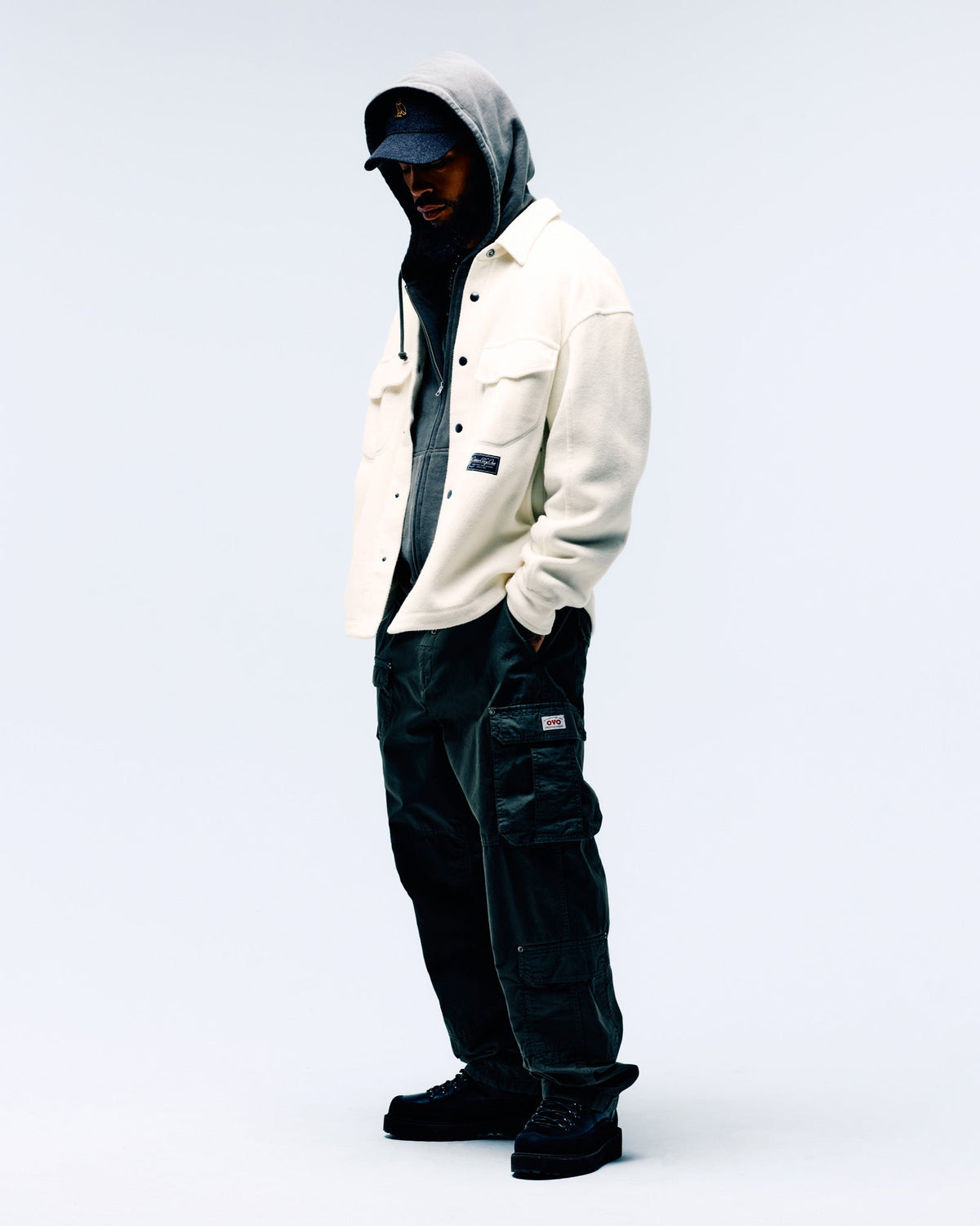 Wooly Fleece Overshirt - Black Coco
