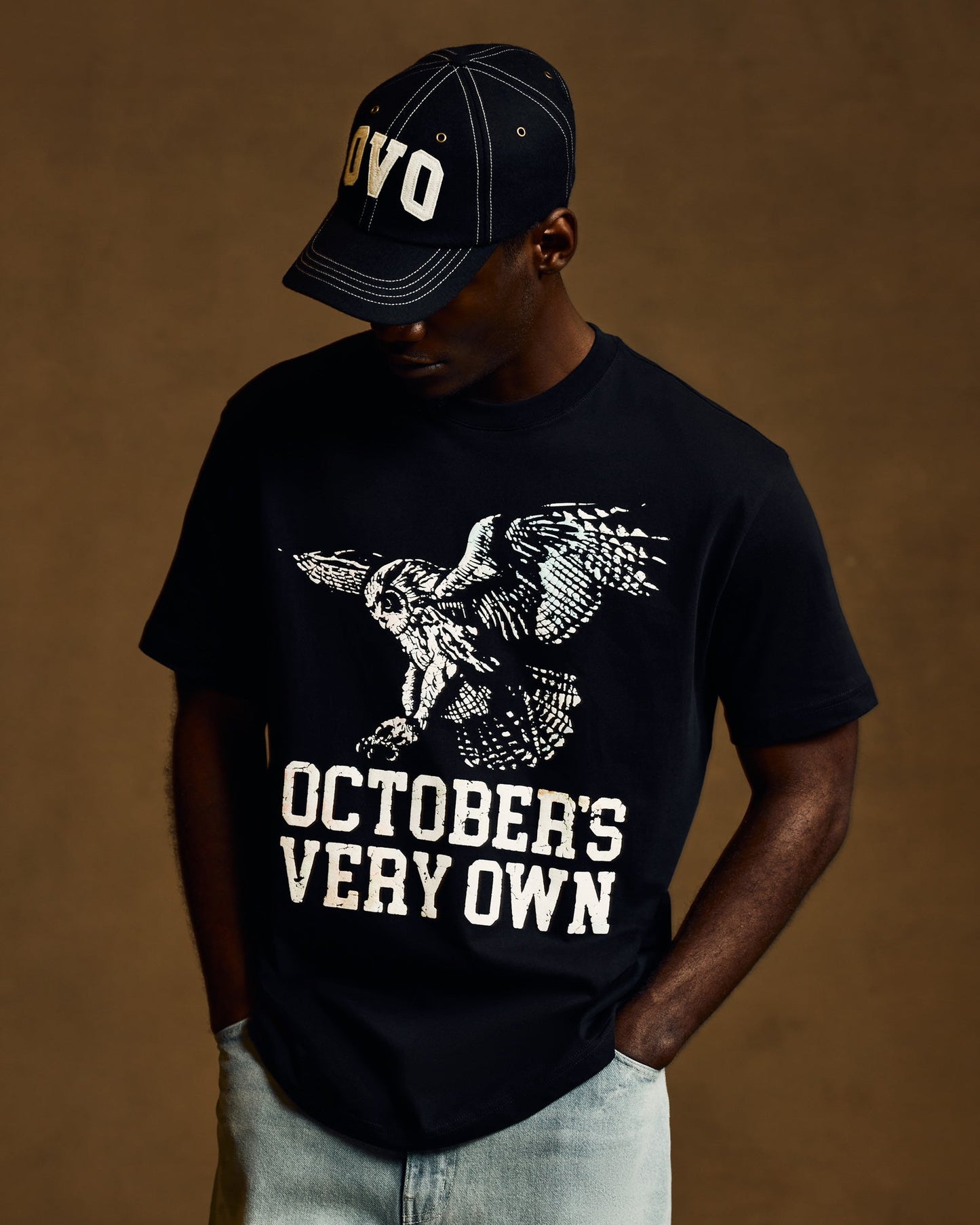 Owl Puff Print Tee - Cream