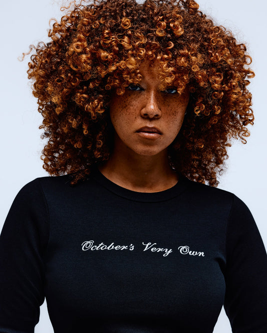 Script Long-Sleeve Tee - Black