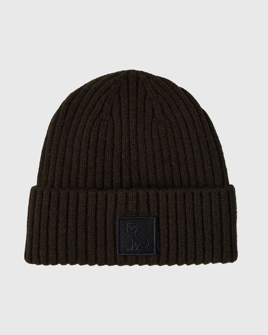 Ribbed Knit Beanie - Black Resin