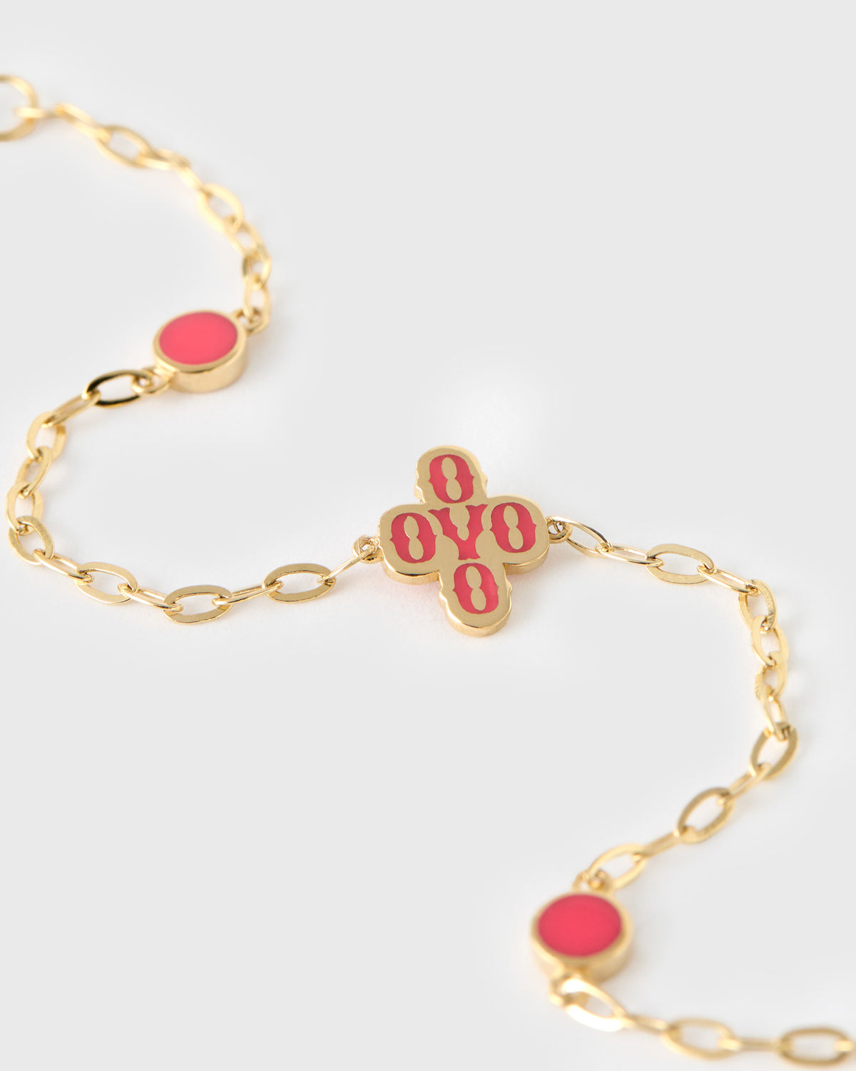 Gold Pom Pom Bracelet - Rosé