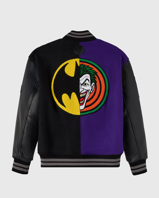 Batman x The Joker Split Varsity Jacket - Black