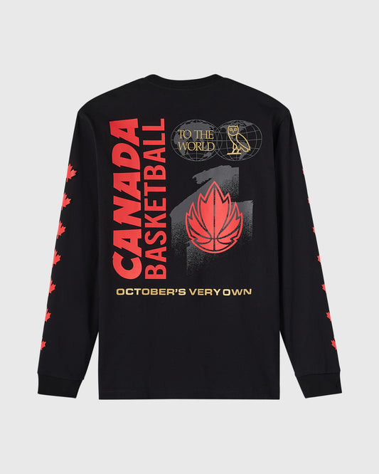 Canada Basketball Long-Sleeve Tee - Black