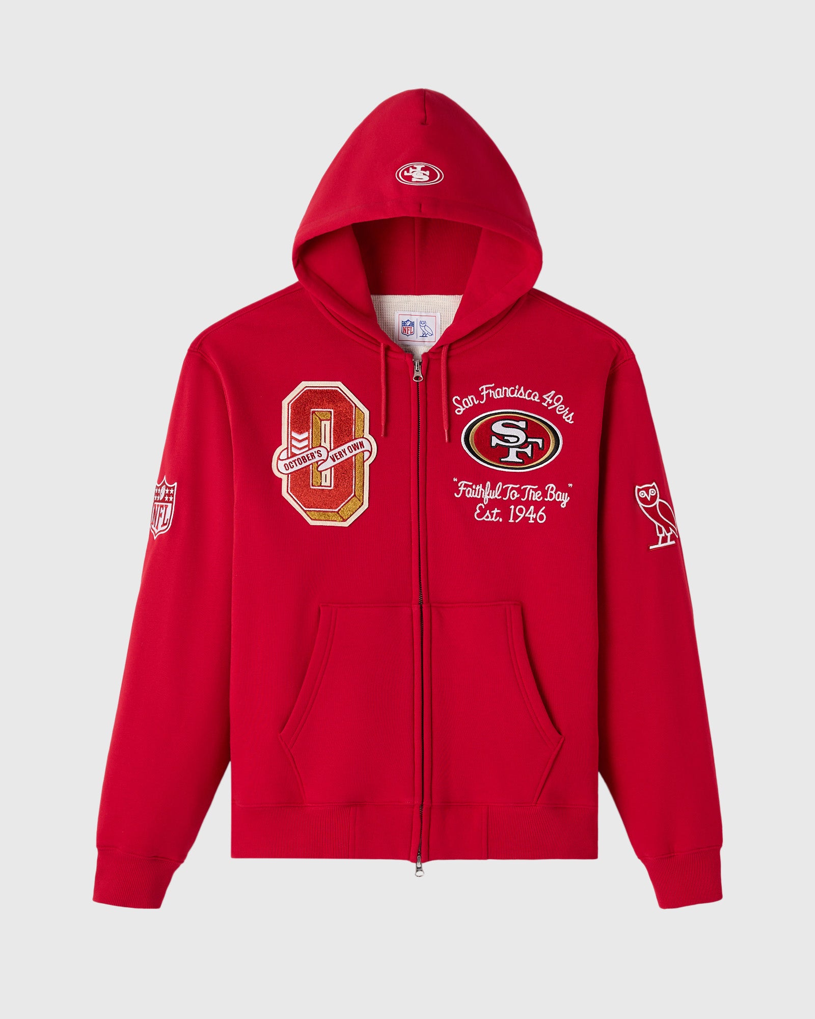 NFL San Francisco 49ers Waffle Lined Hoodie - Red – October's Very Own