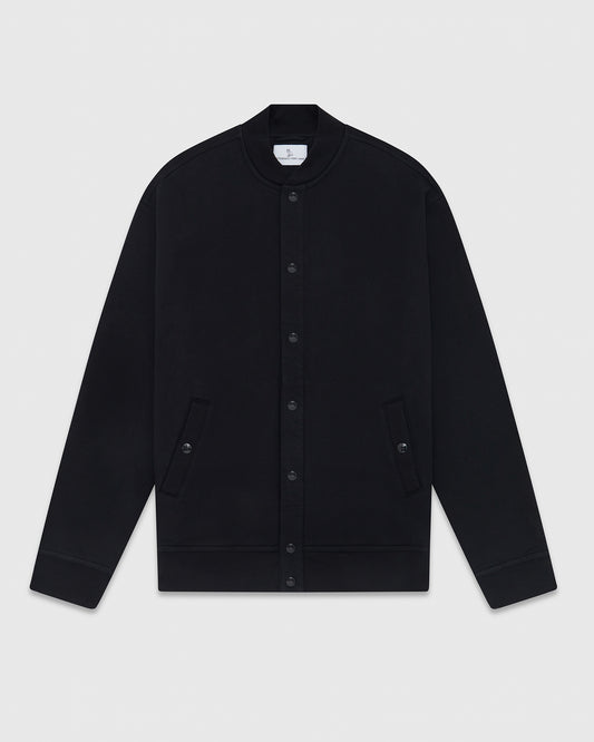 Fleece Varsity Jacket - Black