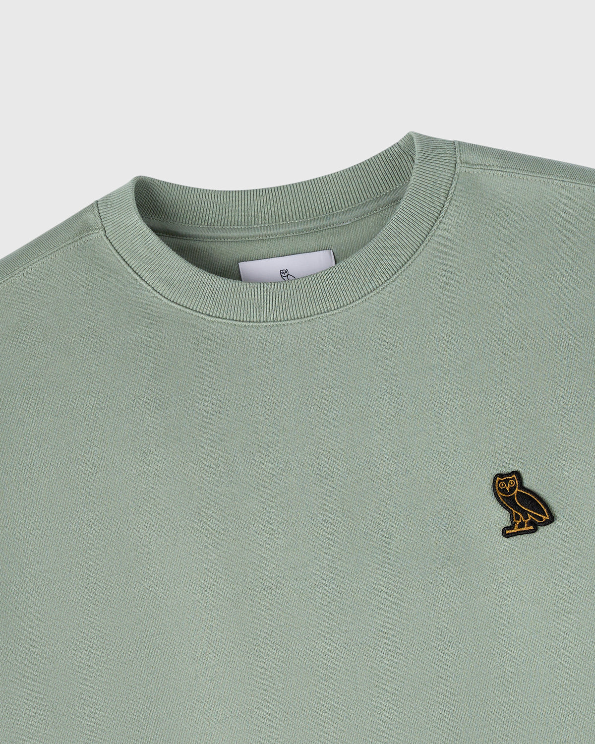 Pull classique col rond - Vert sauge foncé