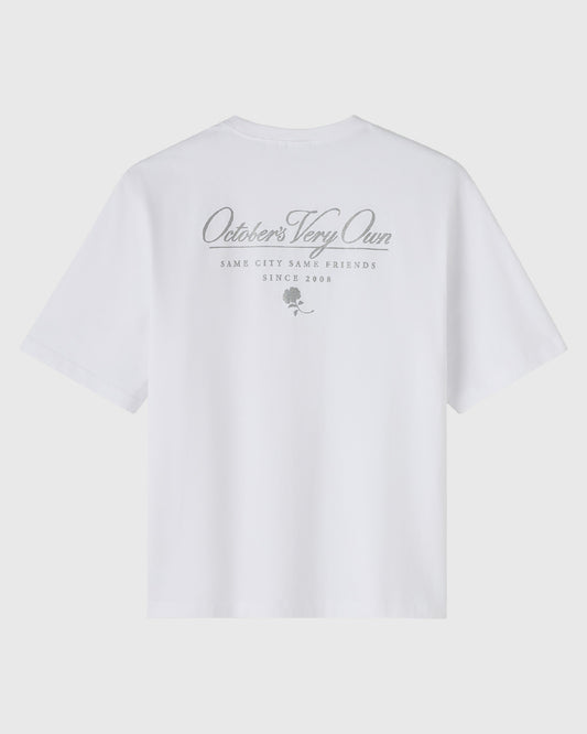 Luxe Jersey Script Tee - White