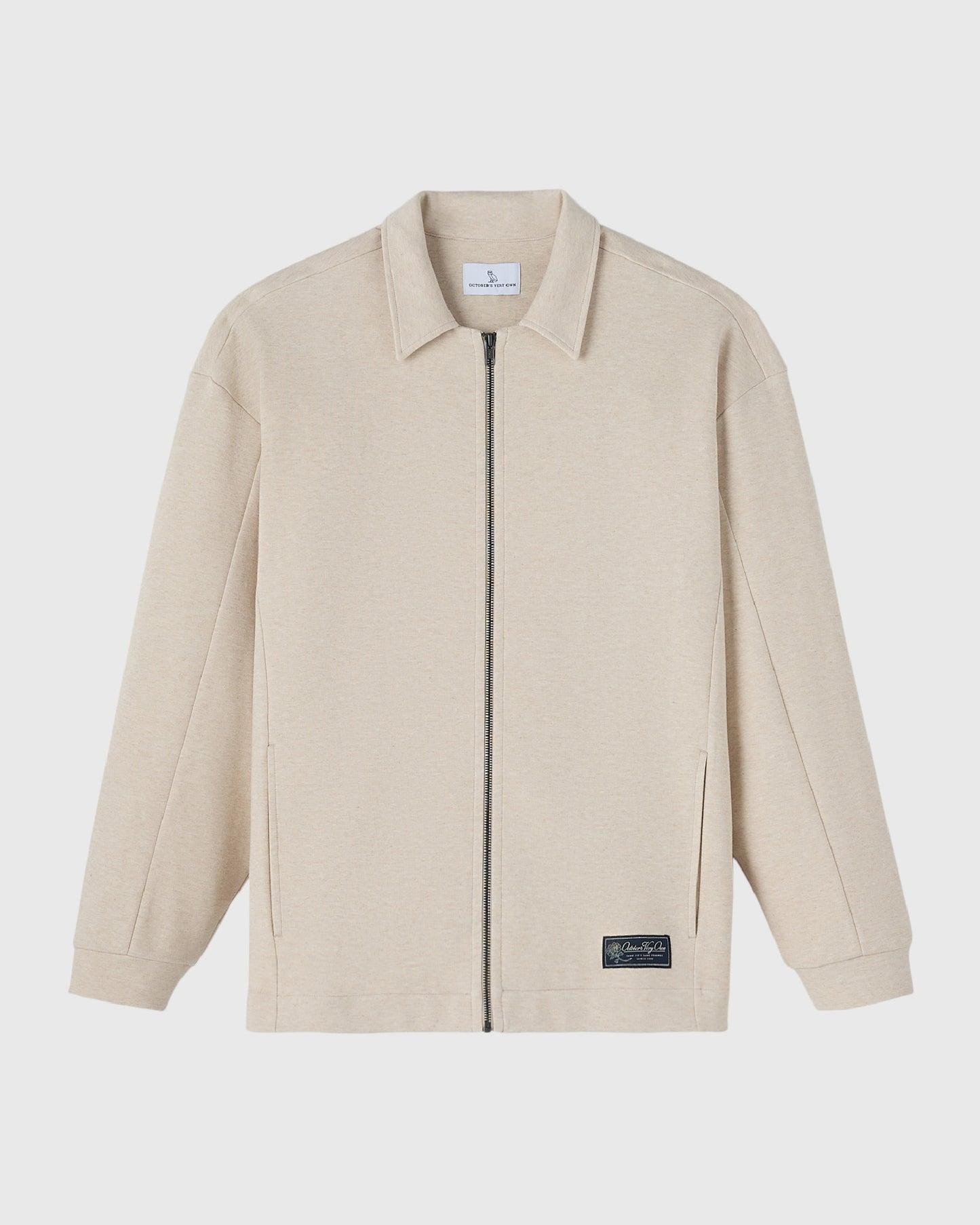 Double Knit Script Overshirt - Heather Oatmeal
