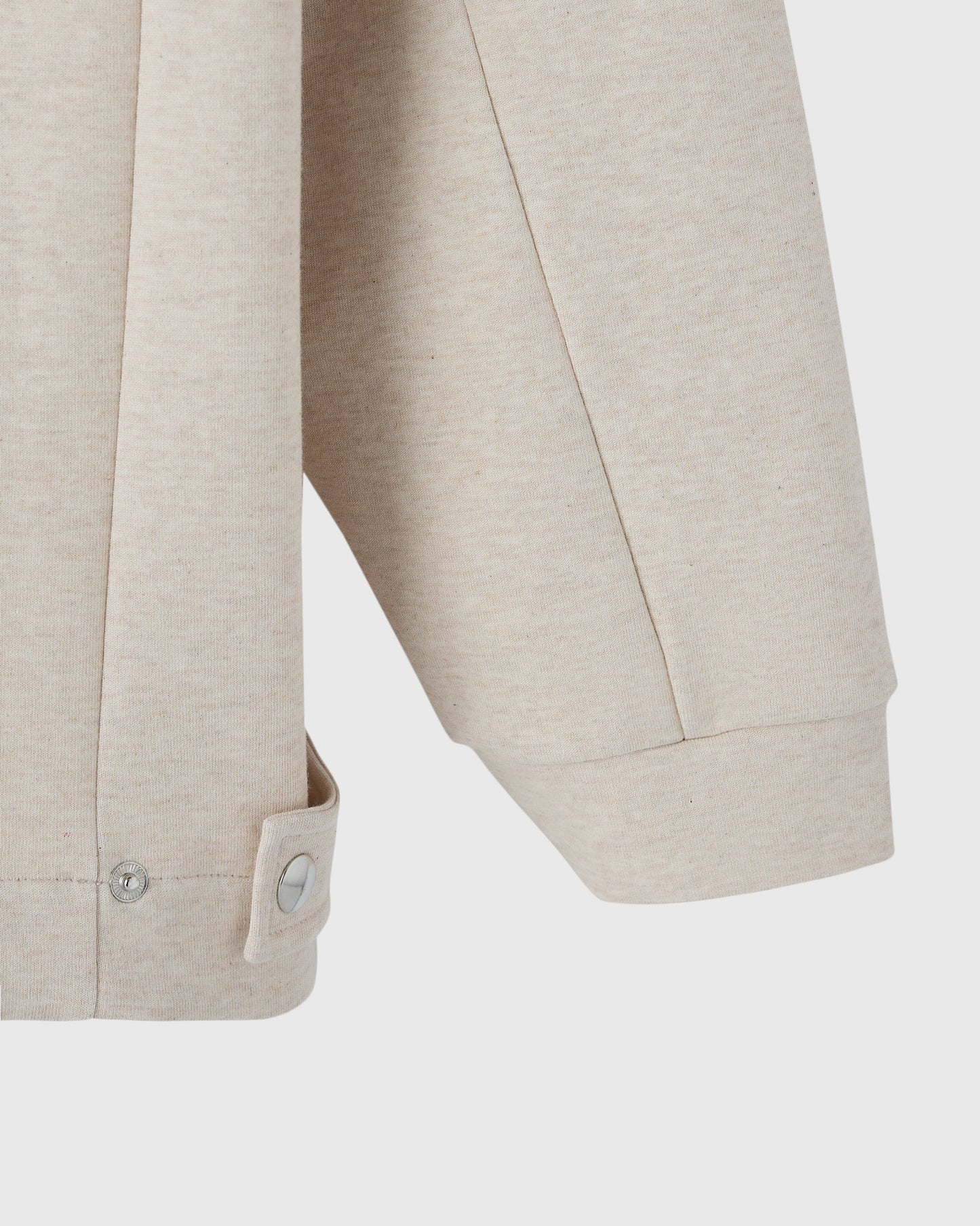 Double Knit Script Overshirt - Heather Oatmeal