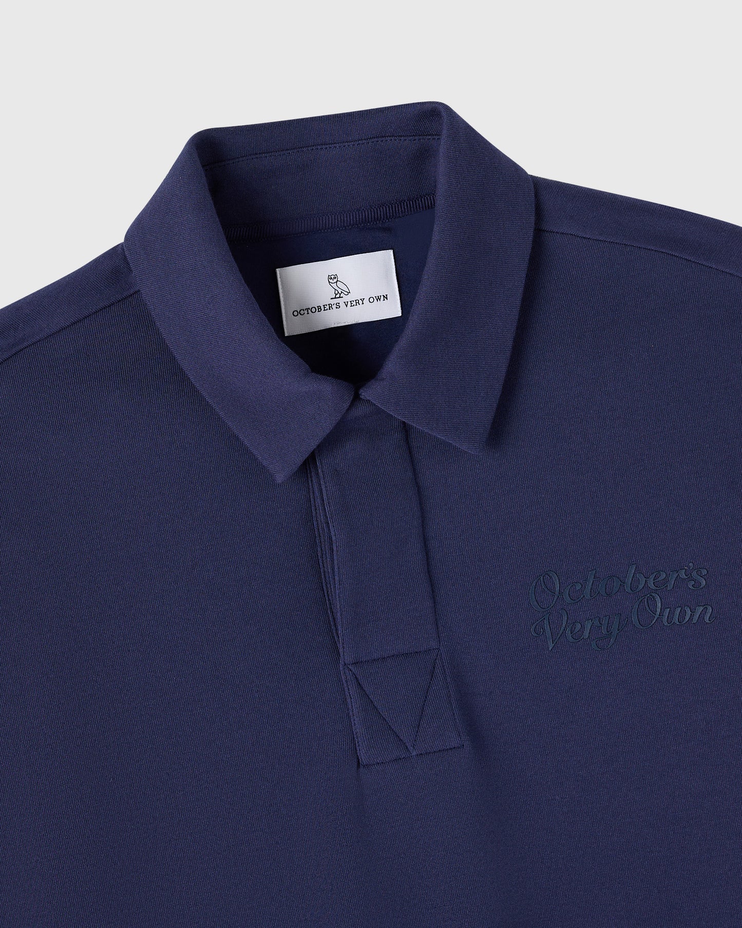Double Knit Script Rugby Polo - Evening Dove