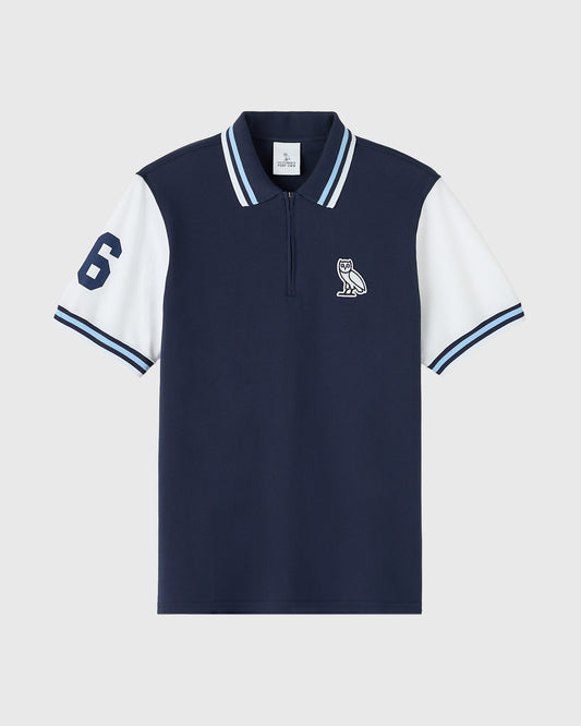 Quarter-Zip Short Sleeve Polo - Navy