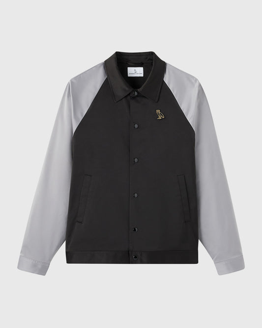 Color Block Bomber Jacket - Black