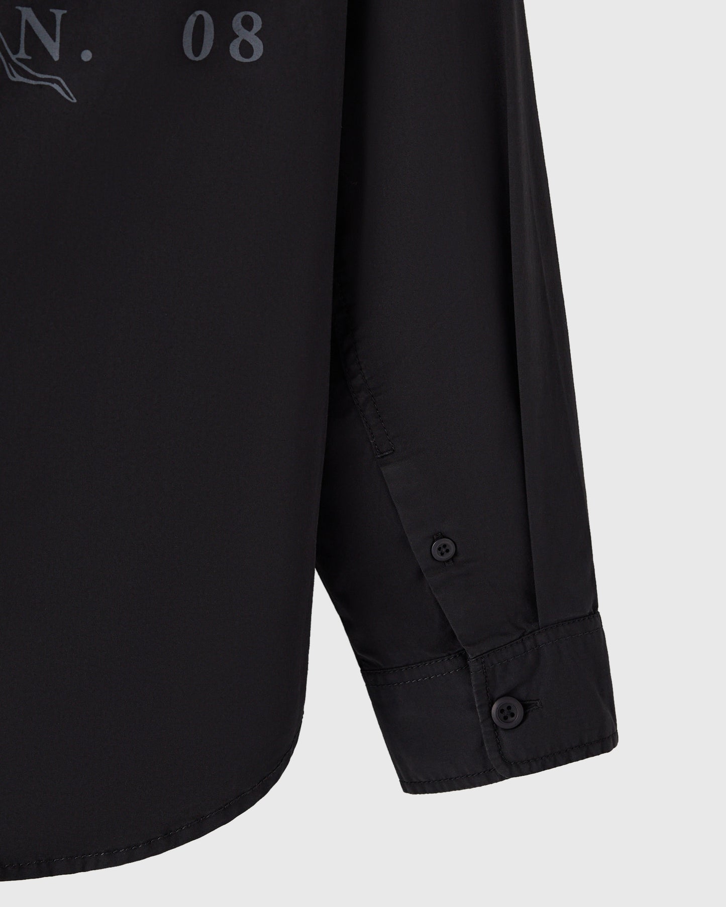 Hooded Button Up Shirt - Black
