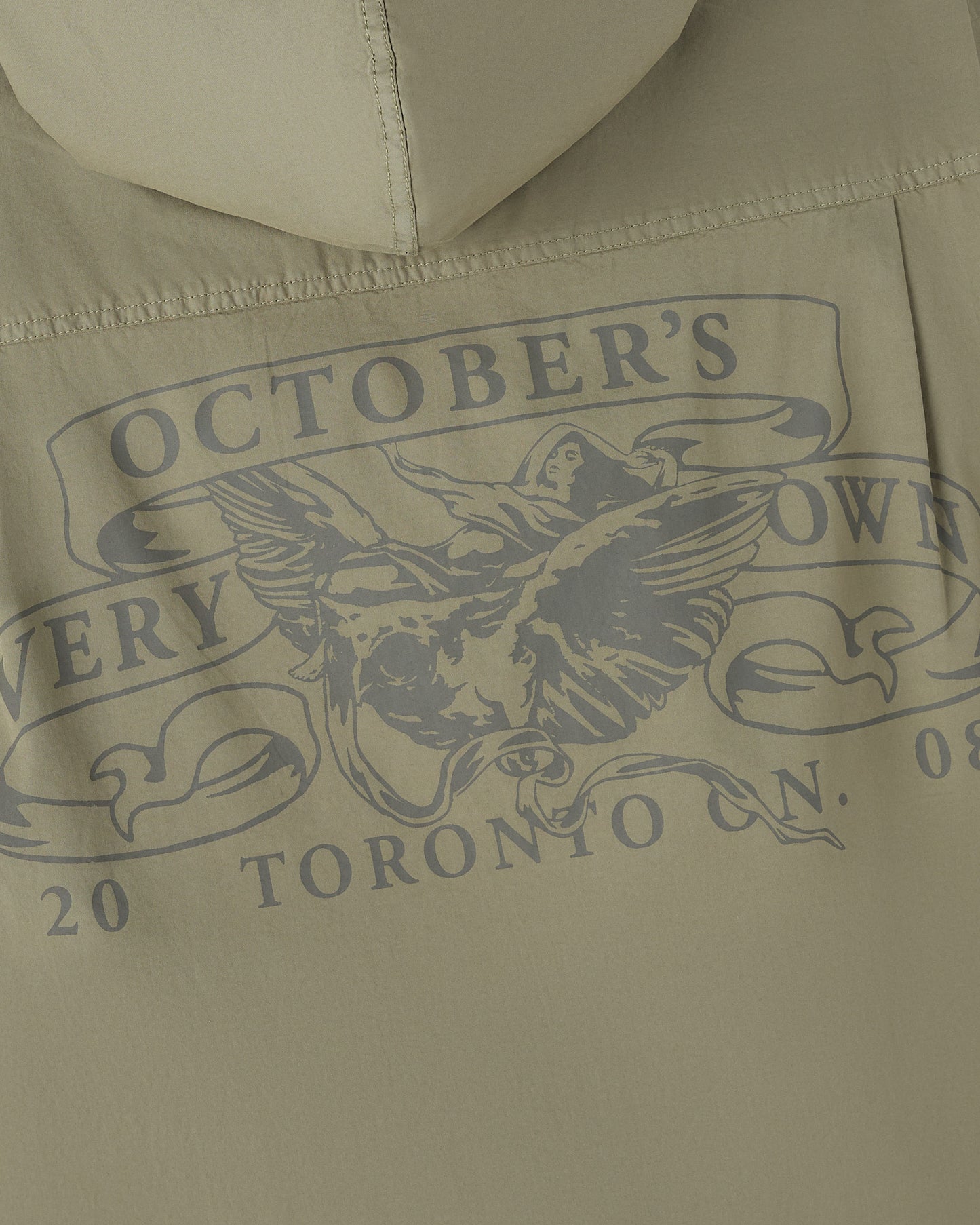 Hooded Button Up Shirt - Olive Green
