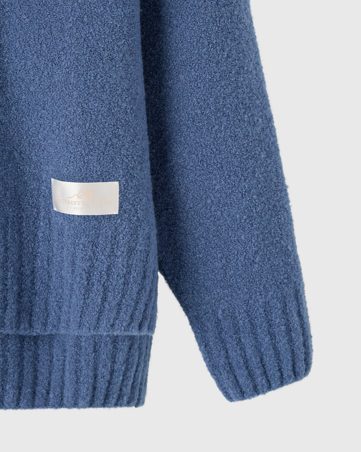 Luxe Boucle Shawl Sweater - Ripple Blue