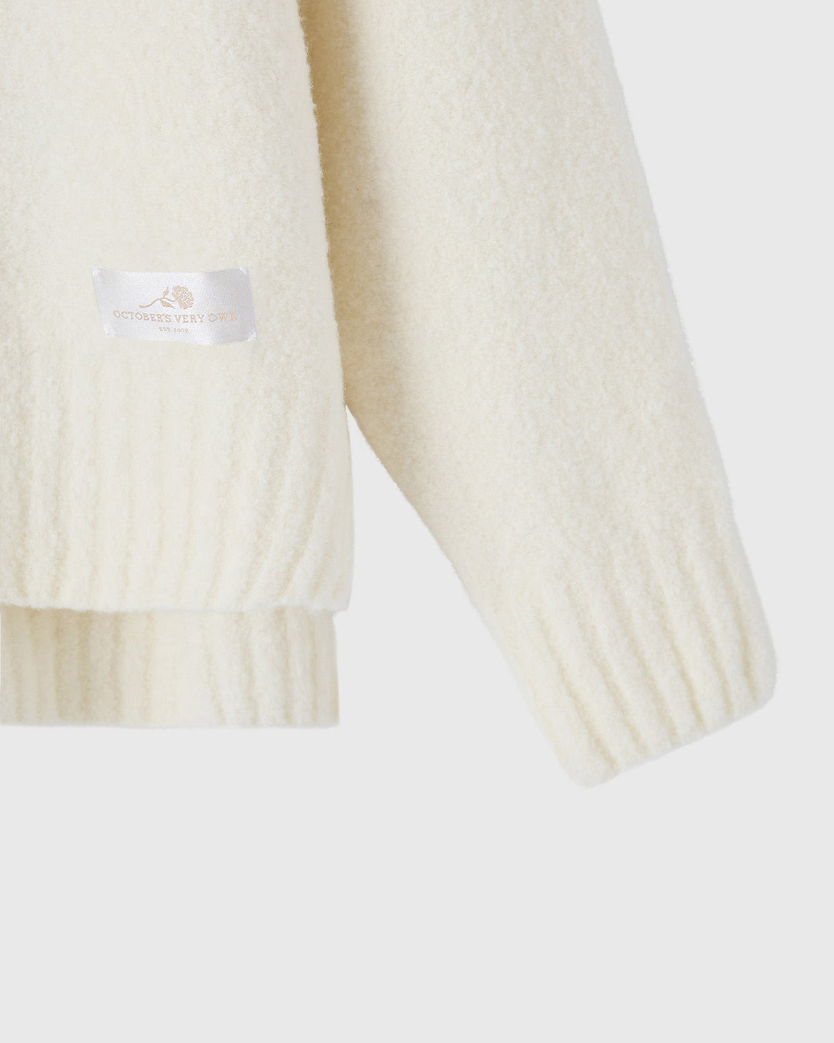 Luxe Boucle Shawl Sweater - Cream