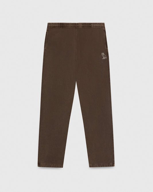 Muskoka Garment Dyed Open Hem Sweatpant - Brown