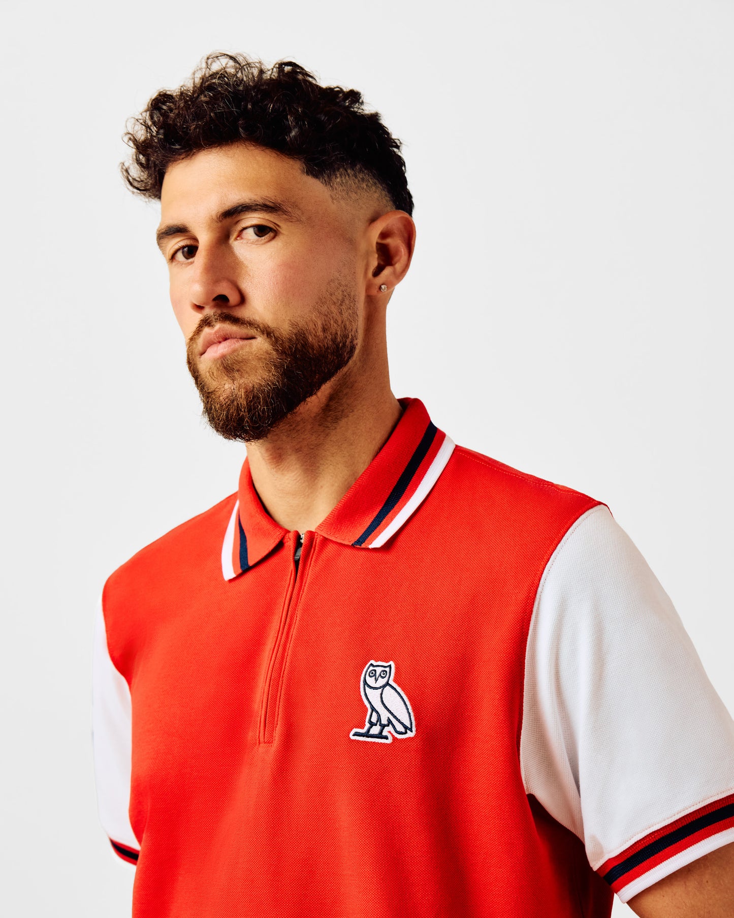Quarter-Zip Short Sleeve Polo - Red