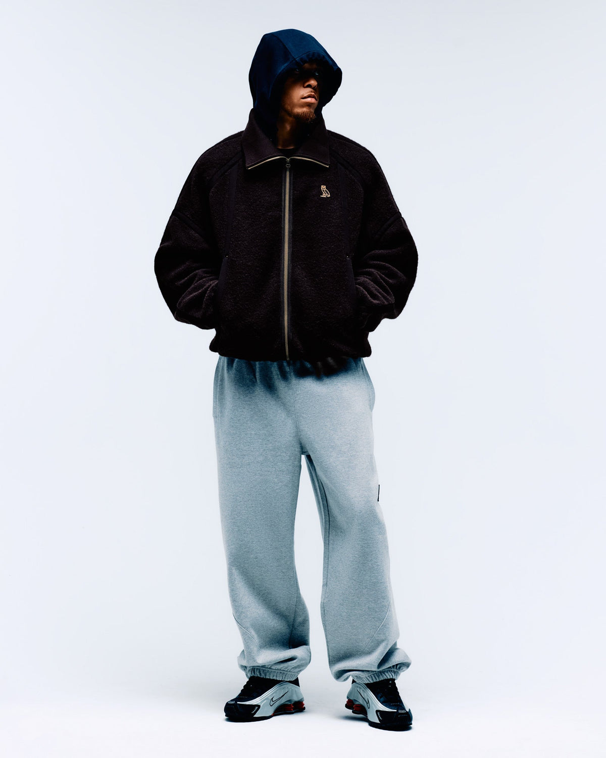 Wooly Fleece Bomber Jacket - Black Coco