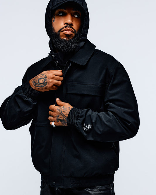 Nylon Pilot Jacket - Black