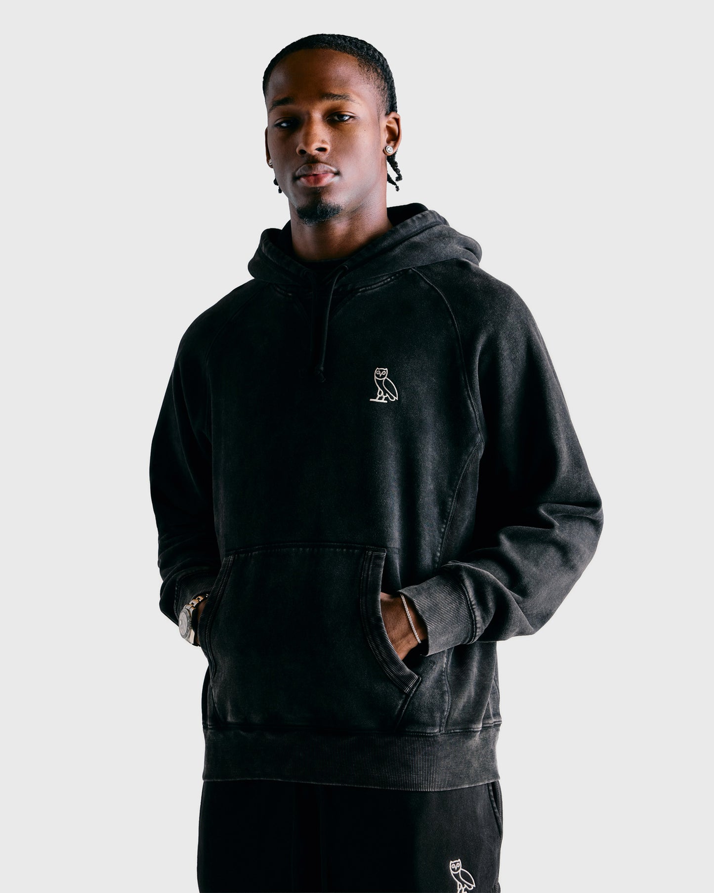Muskoka Raglan Hoodie - Garment Dyed Black