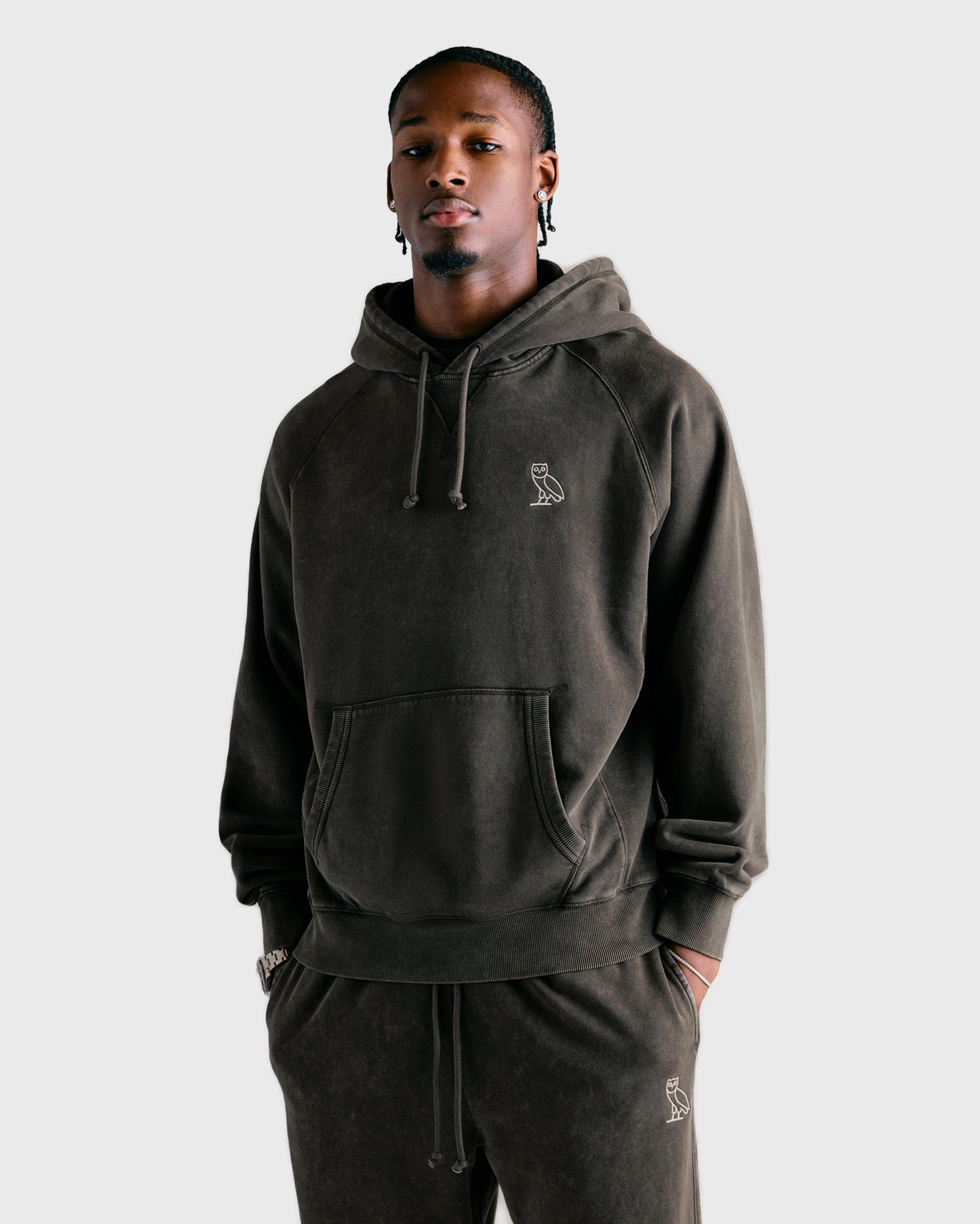 Sweat à capuche raglan Muskoka - Olive foncé
