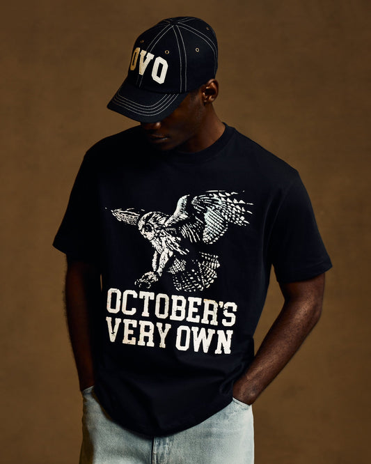 Owl Puff Print Tee - Black