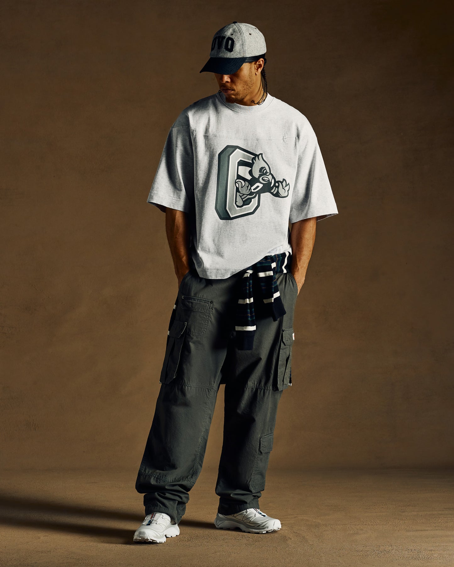 Heavy Weight Mascot Football Tee - Ash Heather Grey