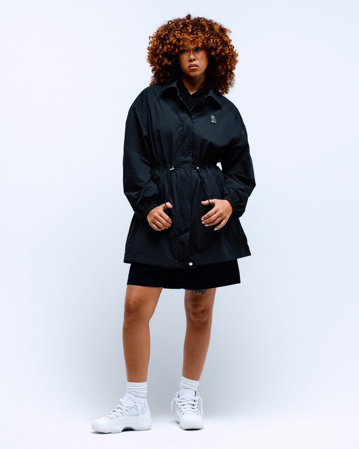 Tech Drawstring Jacket - Black