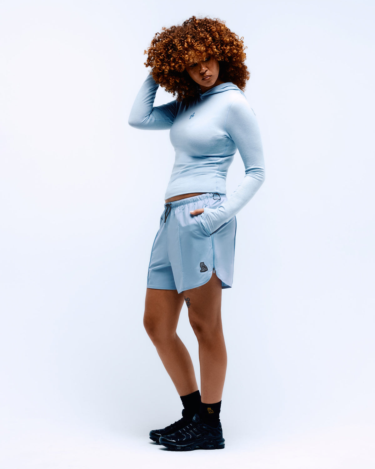 Active Zip Split Short - Ripple Blue