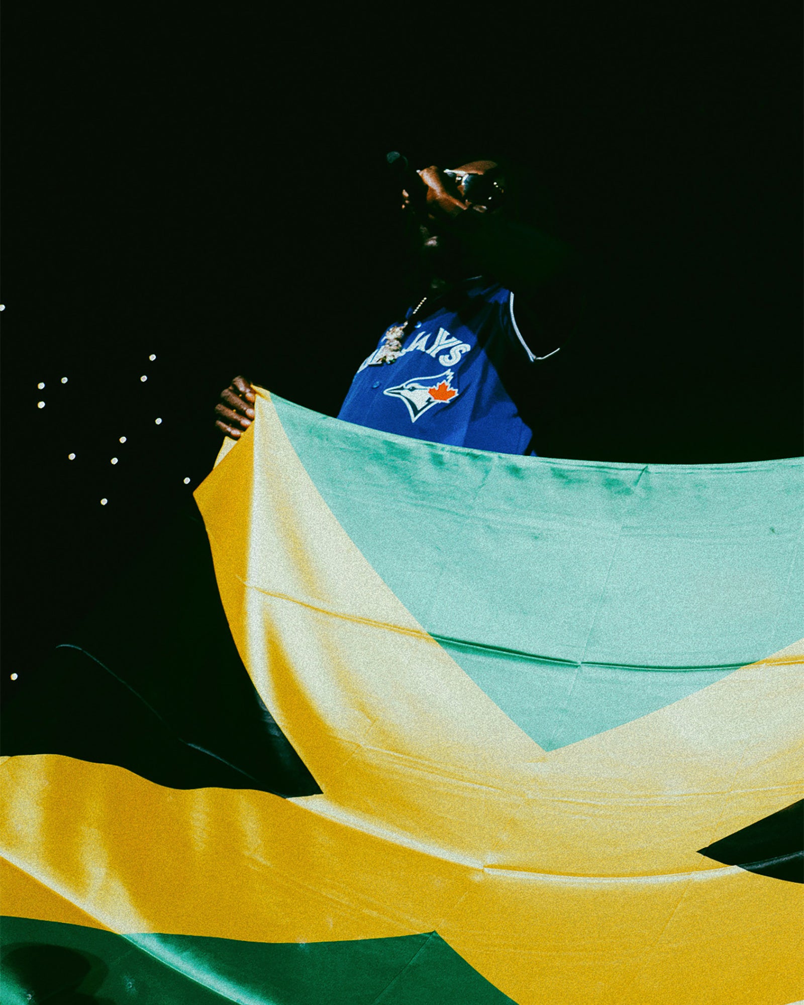 Vybz Kartel Holding a Jamaican Flag