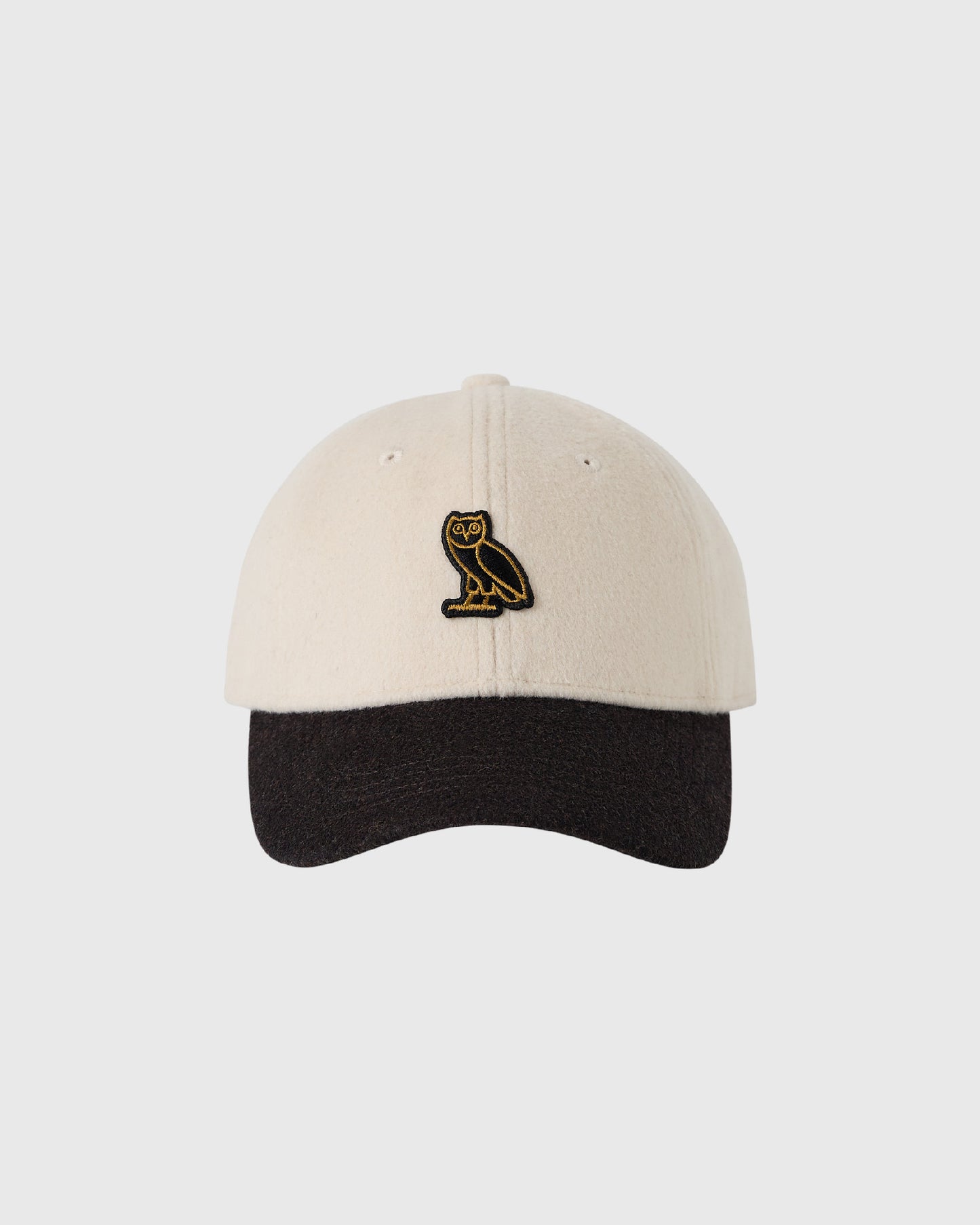 Wooly Fleece 6 Panel Cap - Cream/Black Coco