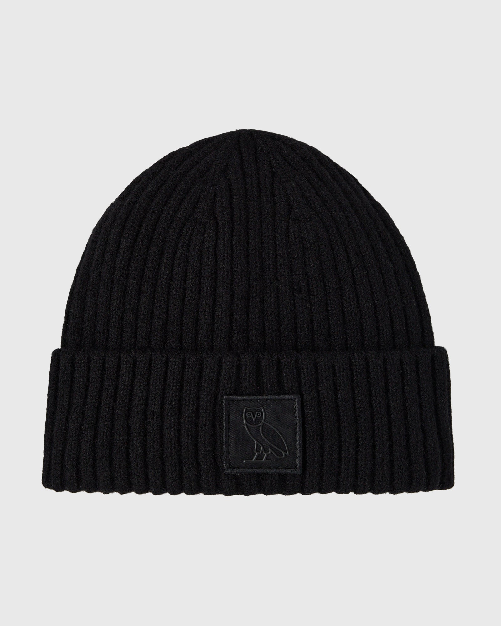 Ribbed Knit Beanie - Black