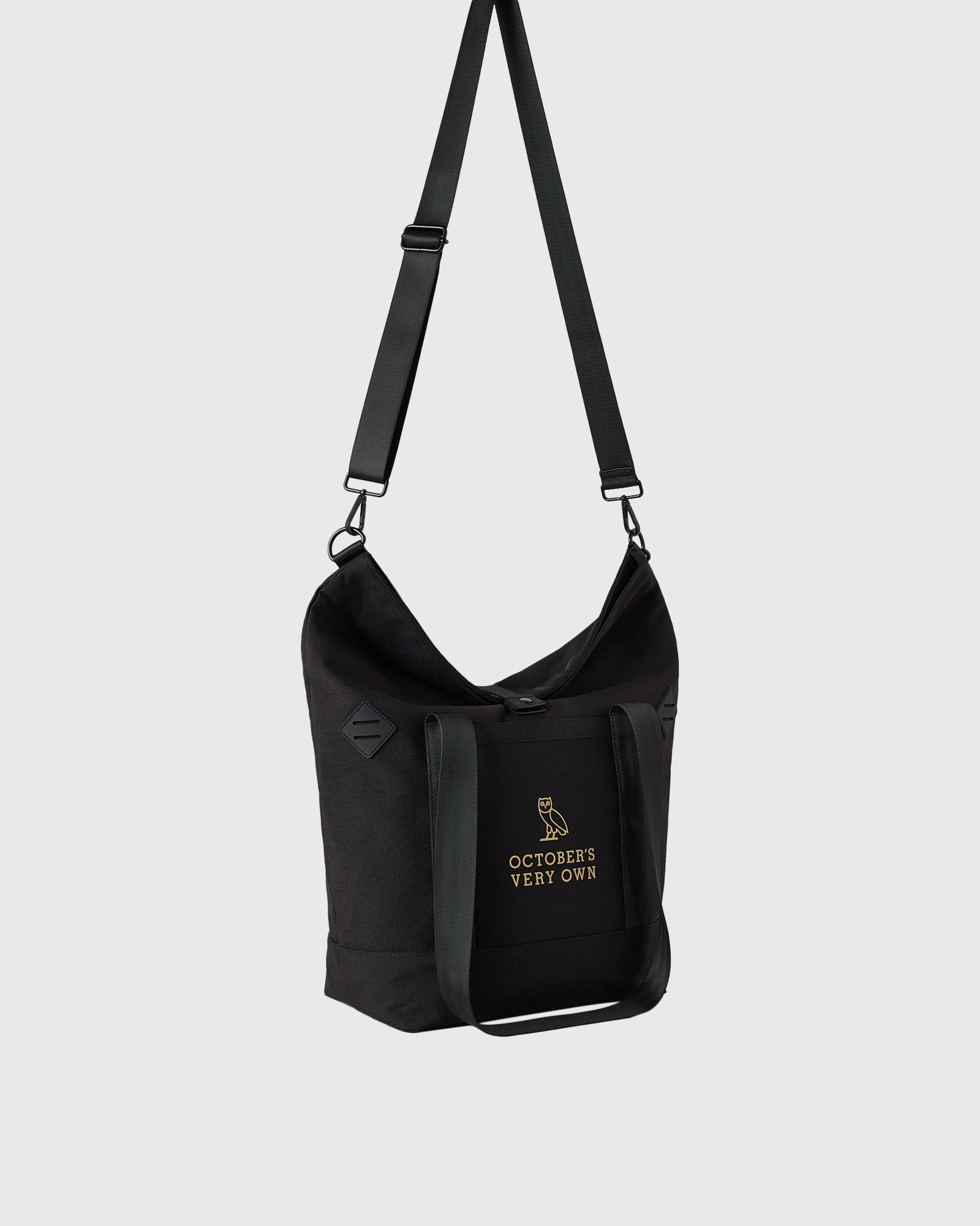 Roll Top Tote Bag - Black