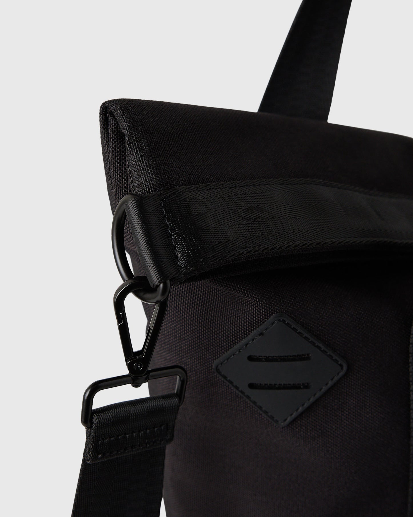 Roll Top Tote Bag - Black