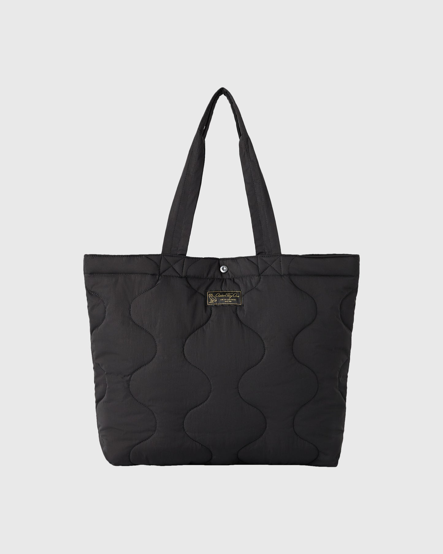Quilted Puffer Tote - Black