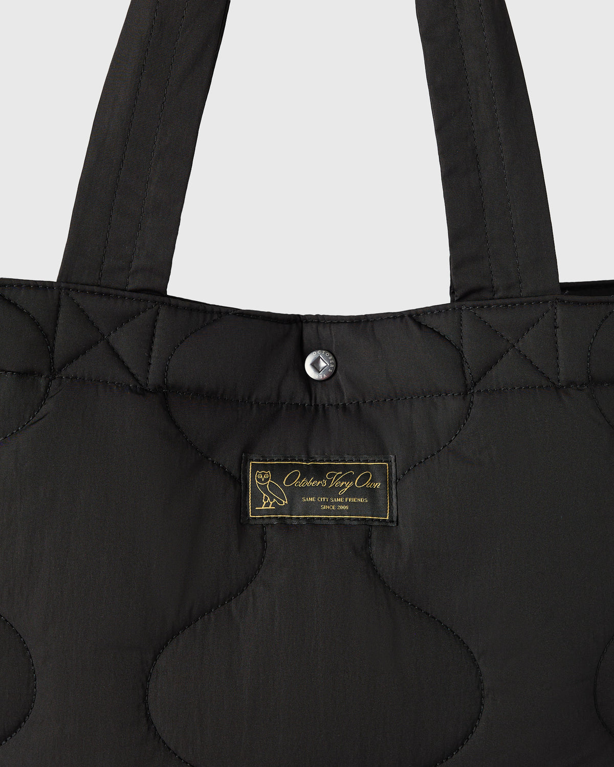 Quilted Puffer Tote - Black