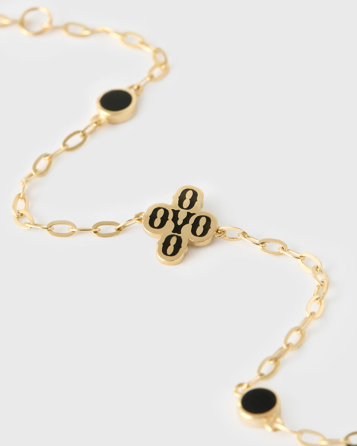 Gold Pom Pom Bracelet - Onyx