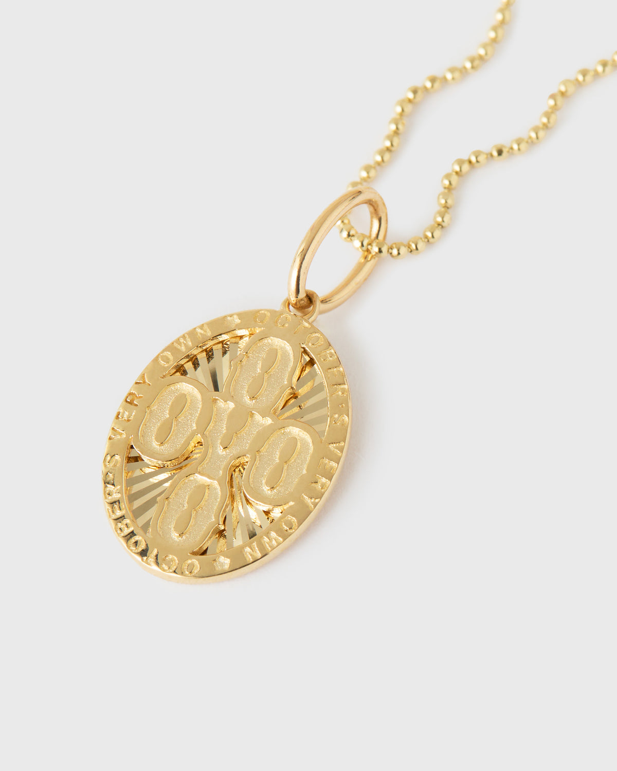 Pom Pom Oval Necklace - Gold