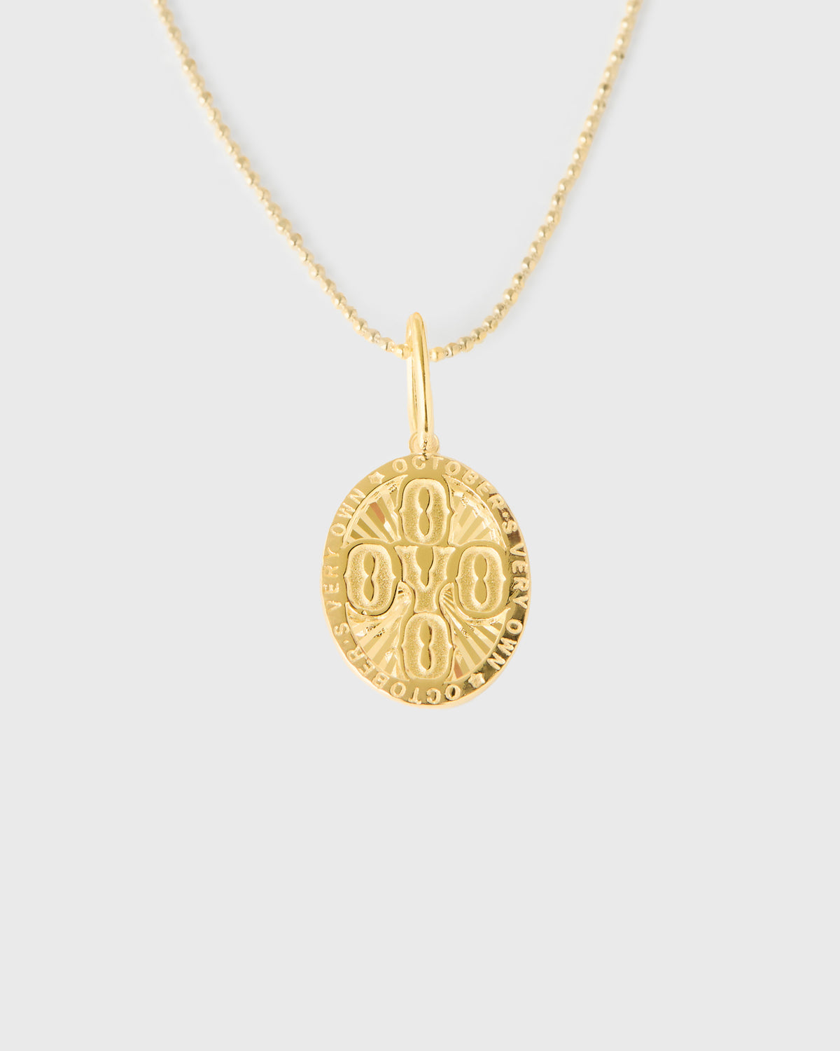 Pom Pom Oval Necklace - Gold