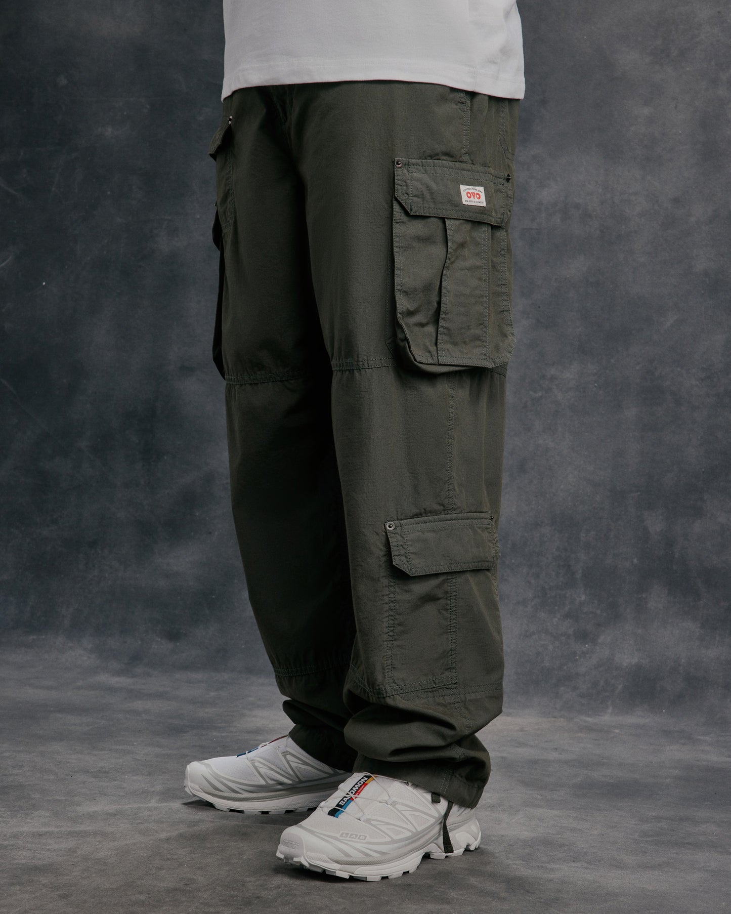 Pantalon cargo multipoches - Olive