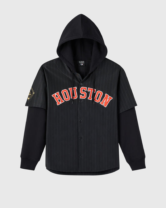 Houston Astros Layered Hoodie - Black