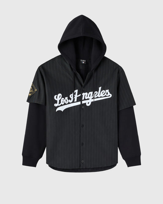 Los Angeles Dodgers Layered Hoodie - Black