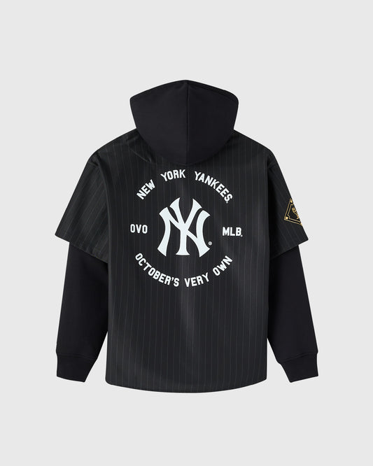 New York Yankees Layered Hoodie - Black