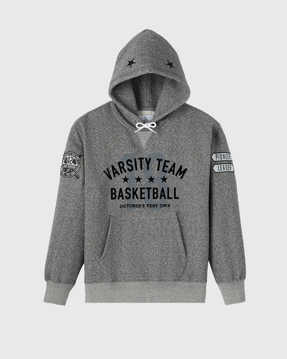 Jackie Robinson Hoodie - Black Heather Grey