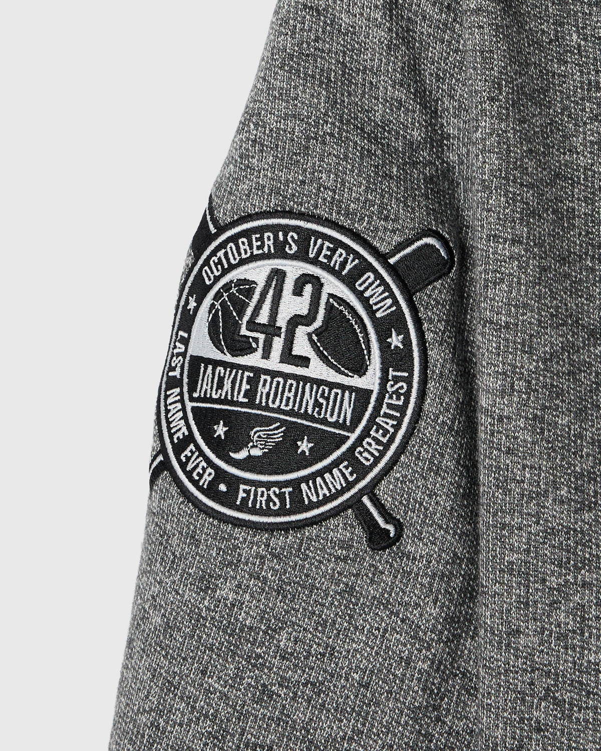 Jackie Robinson Hoodie - Black Heather Grey