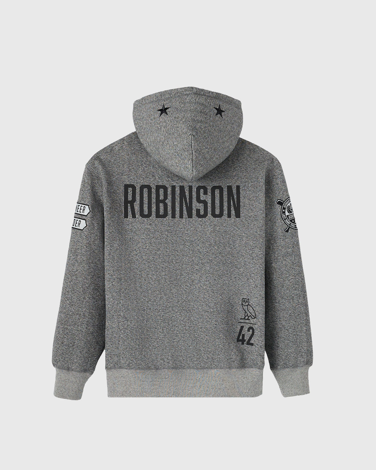 Jackie Robinson Hoodie - Black Heather Grey