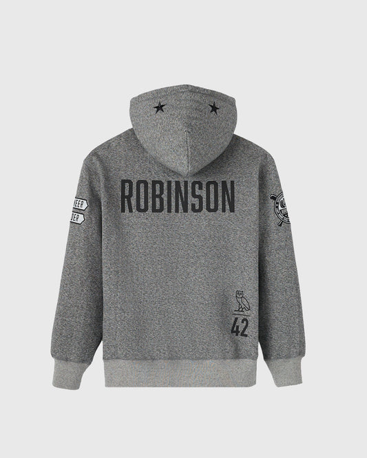 Jackie Robinson Hoodie - Black Heather Grey
