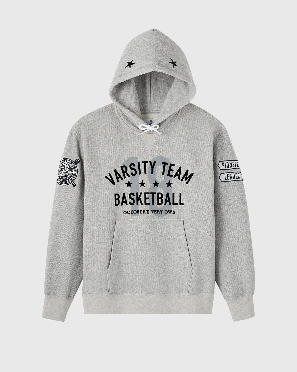 SWEAT À CAPUCHE JACKIE ROBINSON - GRIS CHINÉ